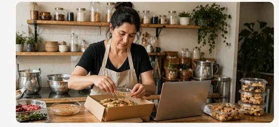 Microemprendedora chilena atendiendo su negocio de repostería, ejemplo del perfil de mujeres que postulan a MKAPAS